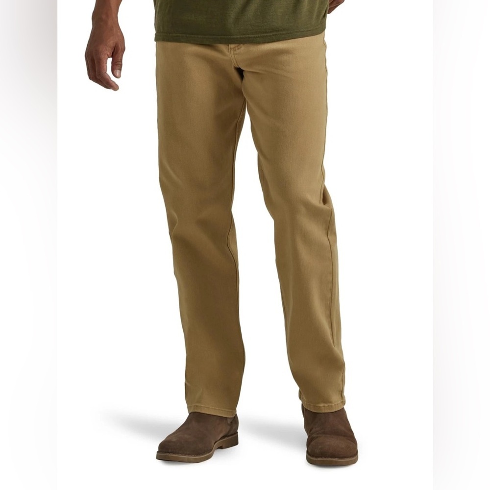 Wrangler Authentics Khaki Jeans 38x30 Relaxed Fit Tan Workwear Pants 112345043